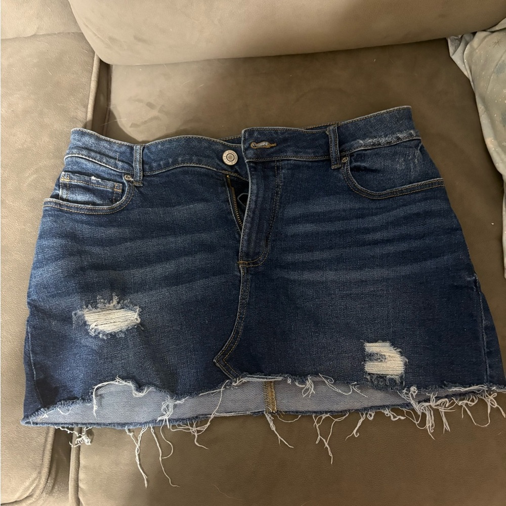 Maurices Blue and White Mini Skirt Casual Night Out